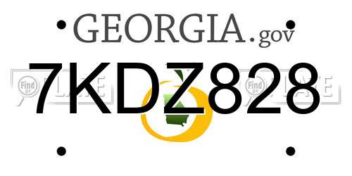 7KDZ828 Georgia License Plate