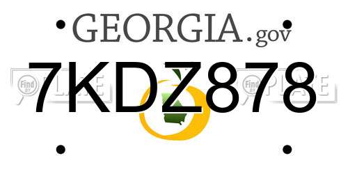 7KDZ878 Georgia License Plate