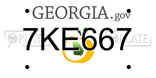7KE667 Georgia License Plate