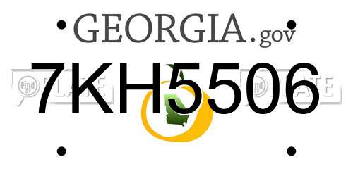 7KH5506 Georgia License Plate