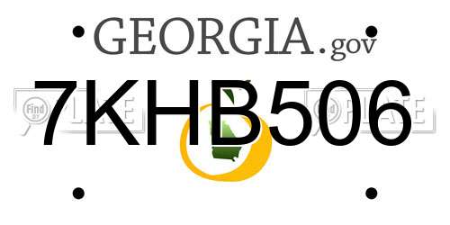 7KHB506 Georgia License Plate