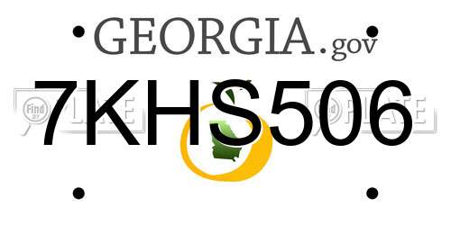 7KHS506 Georgia License Plate