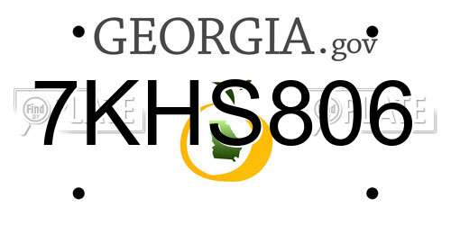 7KHS806 Georgia License Plate