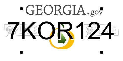 7KOR124 Georgia License Plate