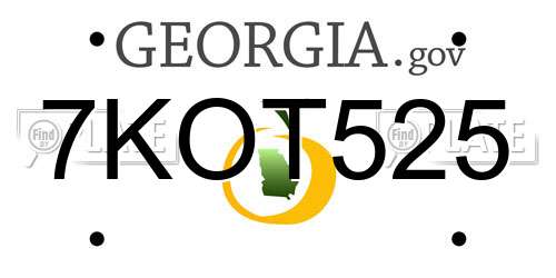 7KOT525 Georgia License Plate