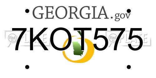 7KOT575 Georgia License Plate