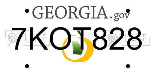 7KOT828 Georgia License Plate