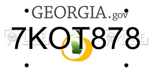 7KOT878 Georgia License Plate