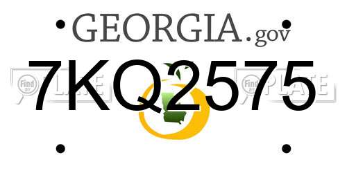 7KQ2575 Georgia License Plate