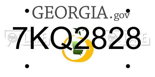 7KQ2828 Georgia License Plate