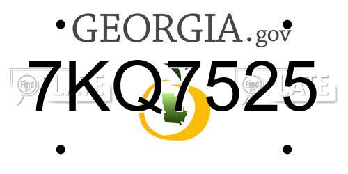 7KQ7525 Georgia License Plate