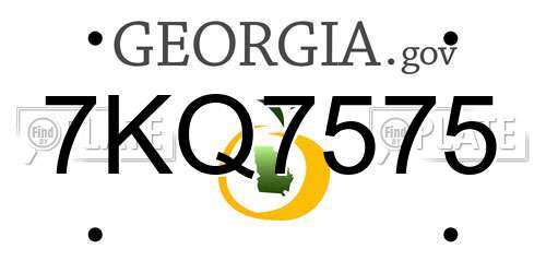 7KQ7575 Georgia License Plate