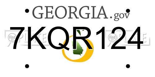 7KQR124 Georgia License Plate