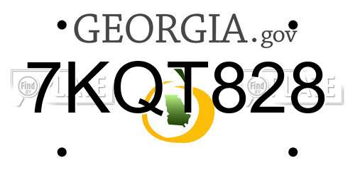 7KQT828 Georgia License Plate