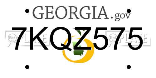 7KQZ575 Georgia License Plate