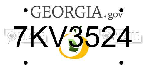 7KV3524 Georgia License Plate
