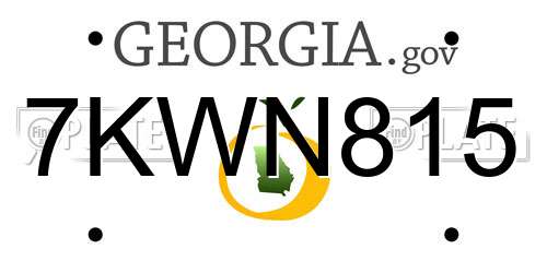 7KWN815 Georgia License Plate