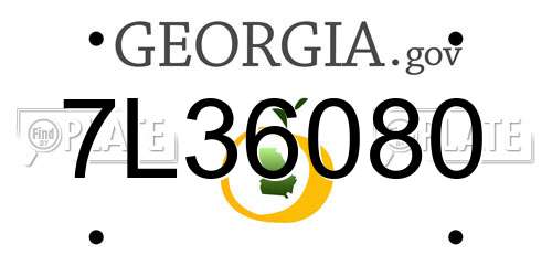 7L36080 Georgia License Plate