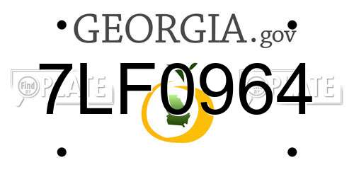 7LF0964 Georgia License Plate