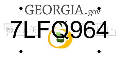 7LFQ964 Georgia License Plate
