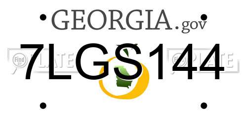 7LGS144 Georgia License Plate