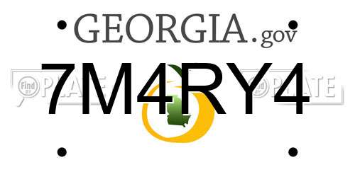 7M4RY4 Georgia License Plate