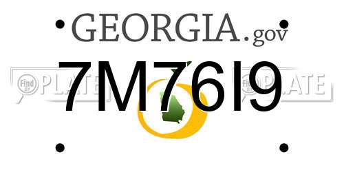 7M76I9 Georgia License Plate