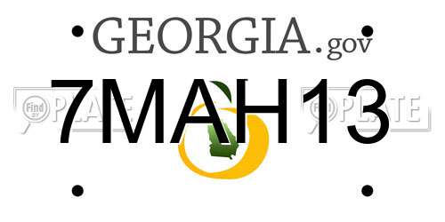 7MAH13 Georgia License Plate