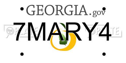 7MARY4 Georgia License Plate
