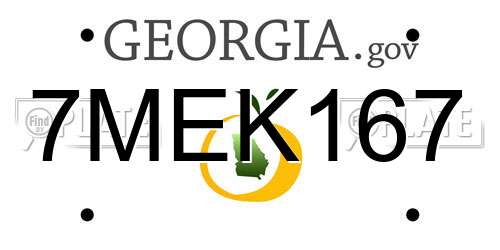 7MEK167 Georgia License Plate