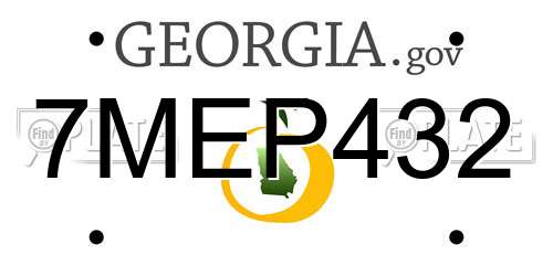 7MEP432 Georgia License Plate