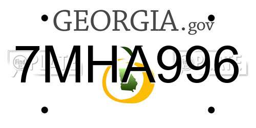 7MHA996 Georgia License Plate