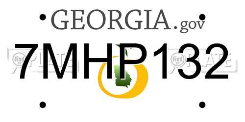 7MHP132 Georgia License Plate
