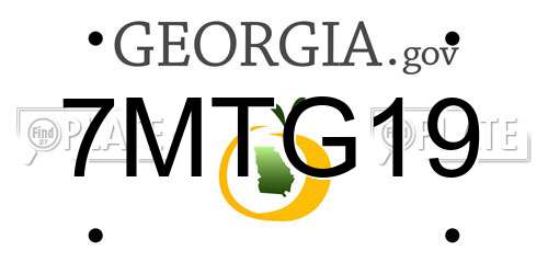 7MTG19 Georgia License Plate