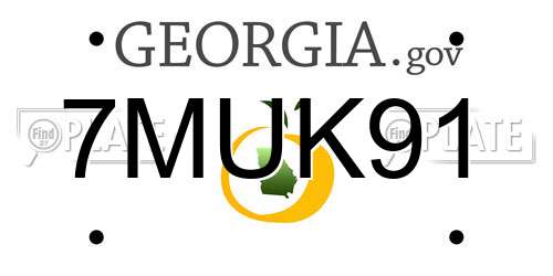 7MUK91 Georgia License Plate