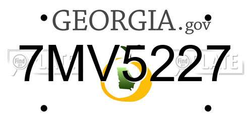 7MV5227 Georgia License Plate