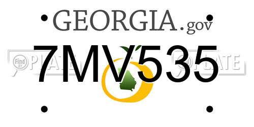7MV535 Georgia License Plate