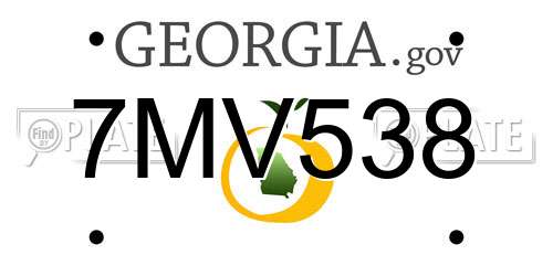 7MV538 Georgia License Plate