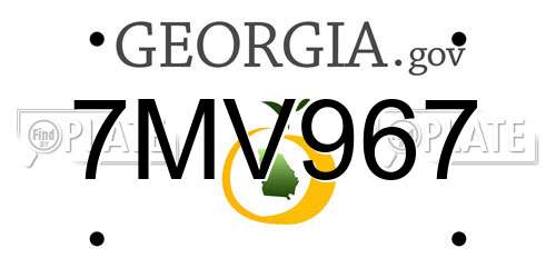 7MV967 Georgia License Plate