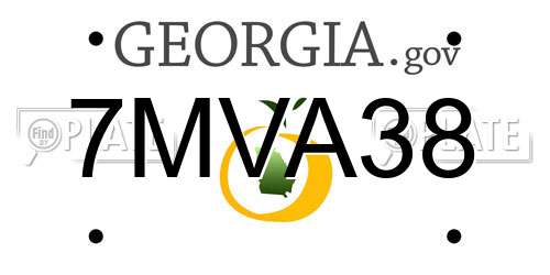 7MVA38 Georgia License Plate