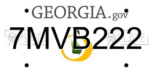 7MVB222 Georgia License Plate