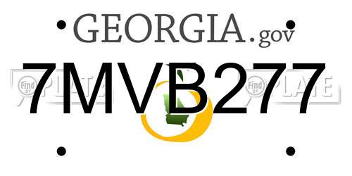 7MVB277 Georgia License Plate