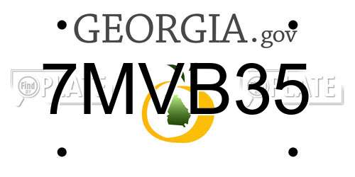 7MVB35 Georgia License Plate