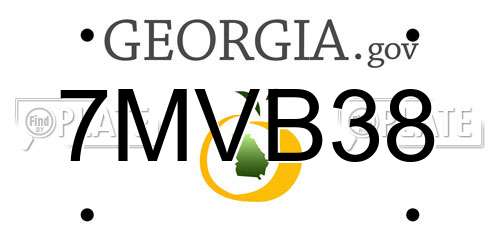 7MVB38 Georgia License Plate