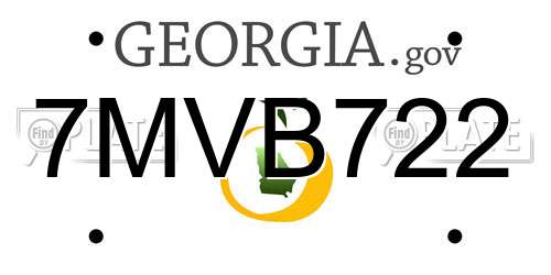 7MVB722 Georgia License Plate