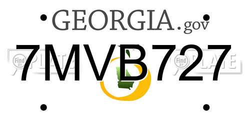 7MVB727 Georgia License Plate