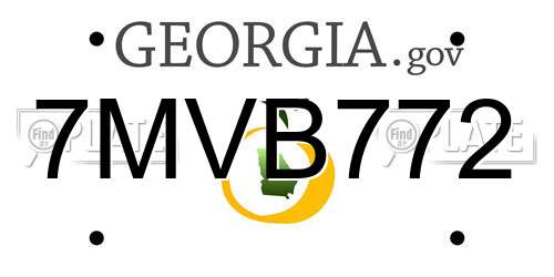 7MVB772 Georgia License Plate