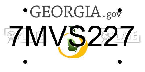7MVS227 Georgia License Plate
