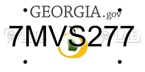 7MVS277 Georgia License Plate