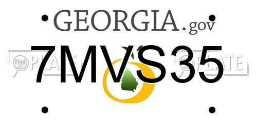 7MVS35 Georgia License Plate